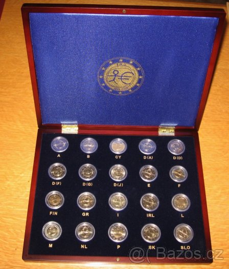 Evropa 2009 2€ pamětní mince všech 16 zemí EMU.