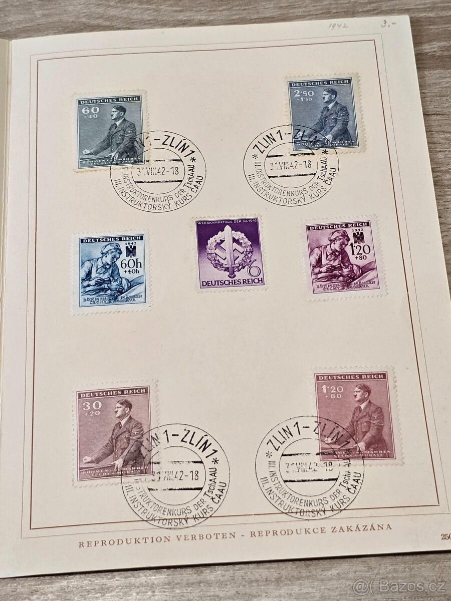 Sběratelský arch se známkami - Zlín