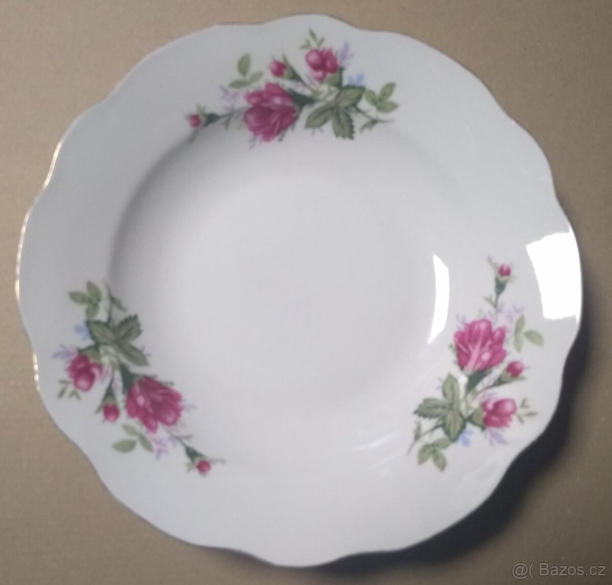 Porcelánové hluboké talíře po babičce - dekor růže
