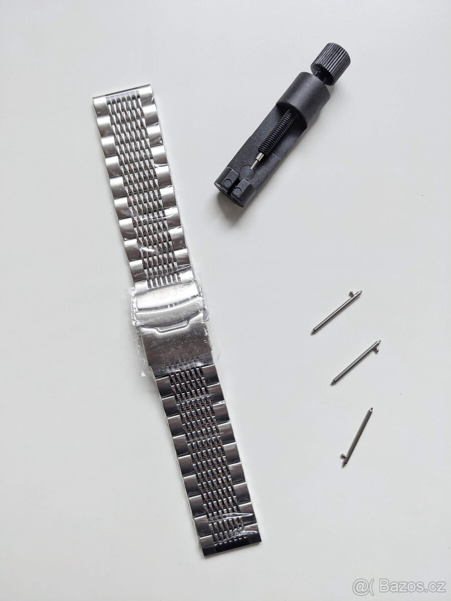 Kovový pásek/řemínek na hodinky 24mm
