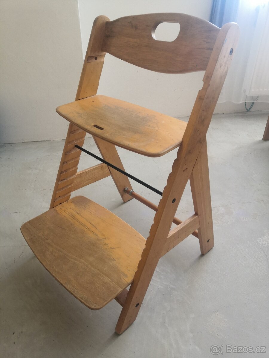 Dětská dřevěná rostoucí židle