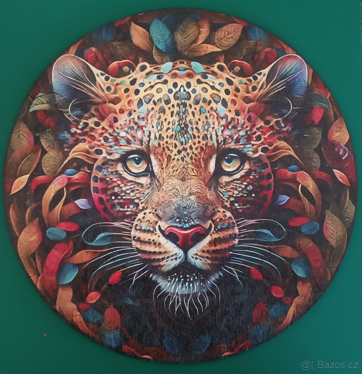Dřevěné puzzle s motivem geparda