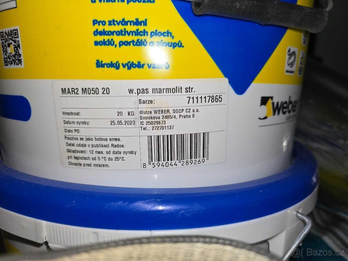Marmolit 3x 20kg nový neotevřený