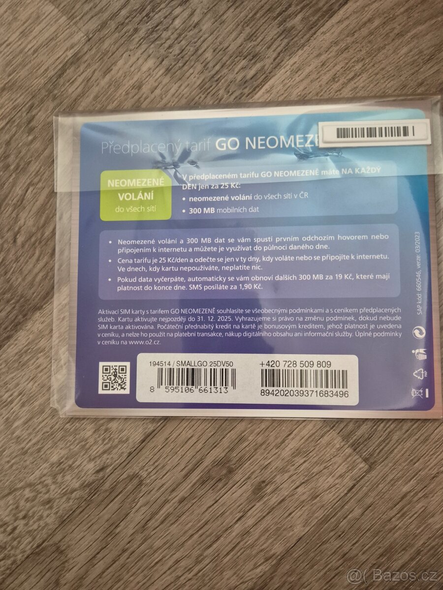 Prodám nové pěkné číslo 728/509 809