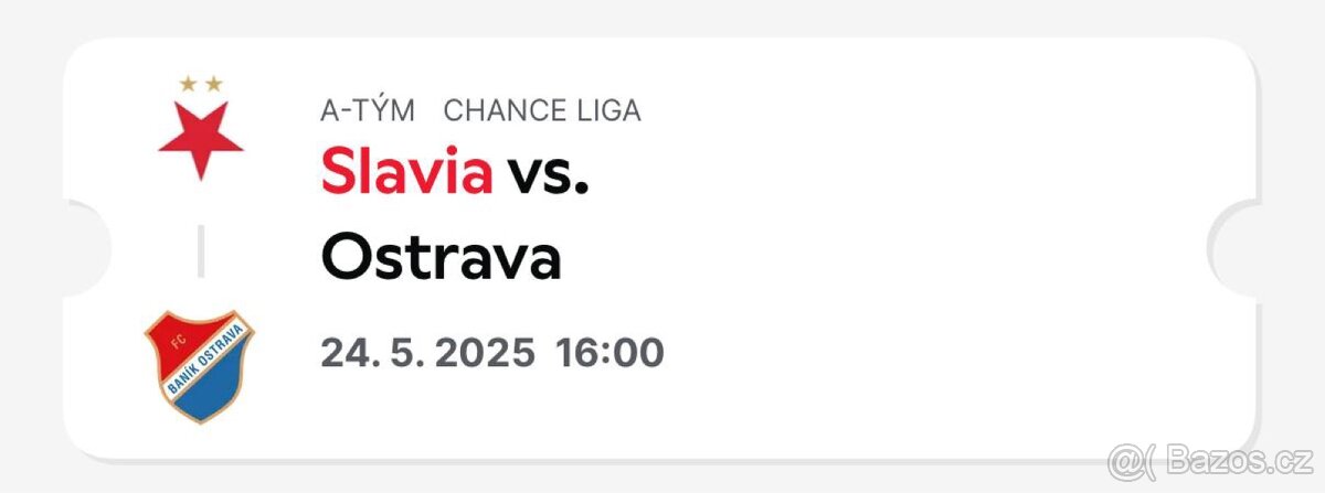 Vstupenky Slavia vs. Baník