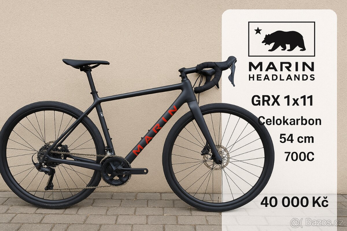 🚴♂️ Marin Headlands 54 cm – celokarbonový gravel, Shimano