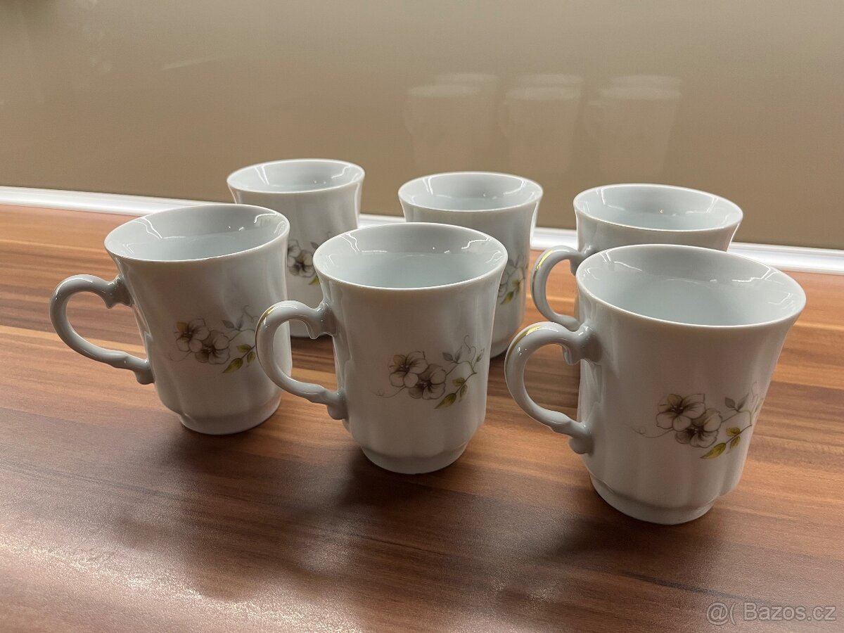 6 kusů retro hrnků Czechoslovakia