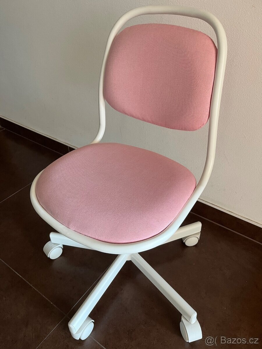 ÖRFJÄLL Dětská židle, bílá/Vissle růžová