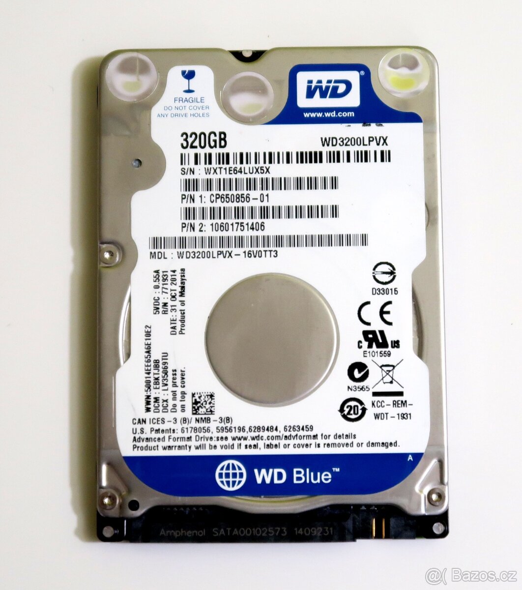 PEVNÝ DISK HDD 2,5" SE ZÁRUKOU - VÝPRODEJ