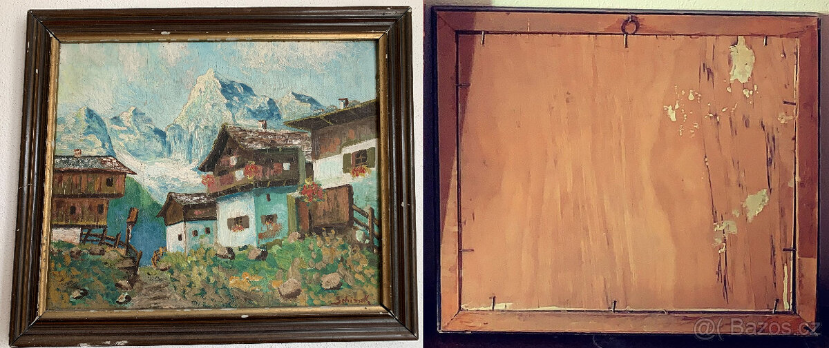 Starožitný obraz, signovaný