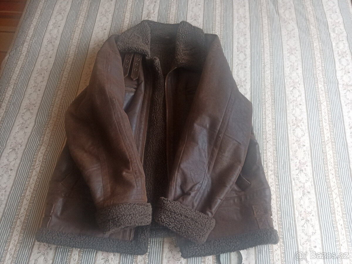 Pánská kožená bunda vyteplená