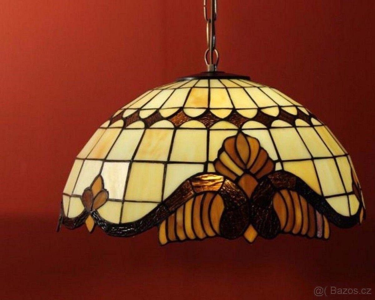 Vitrážový Tiffany lustr o průměru 41 cm-nový