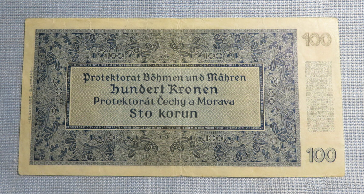 Bankovka Protektorát - 100K