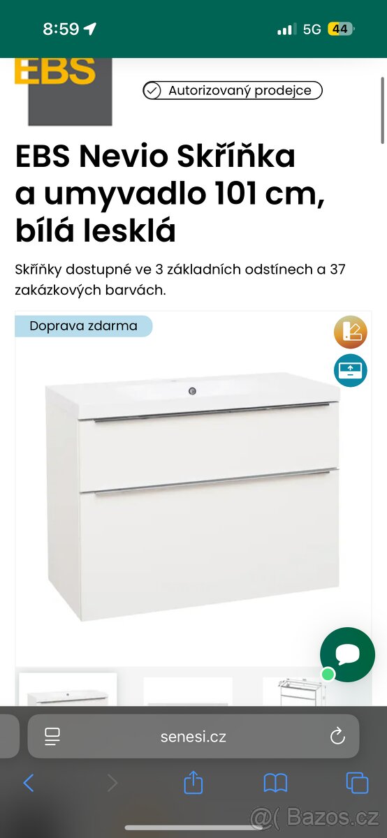 Koupelnová skříňka s umyvadlem