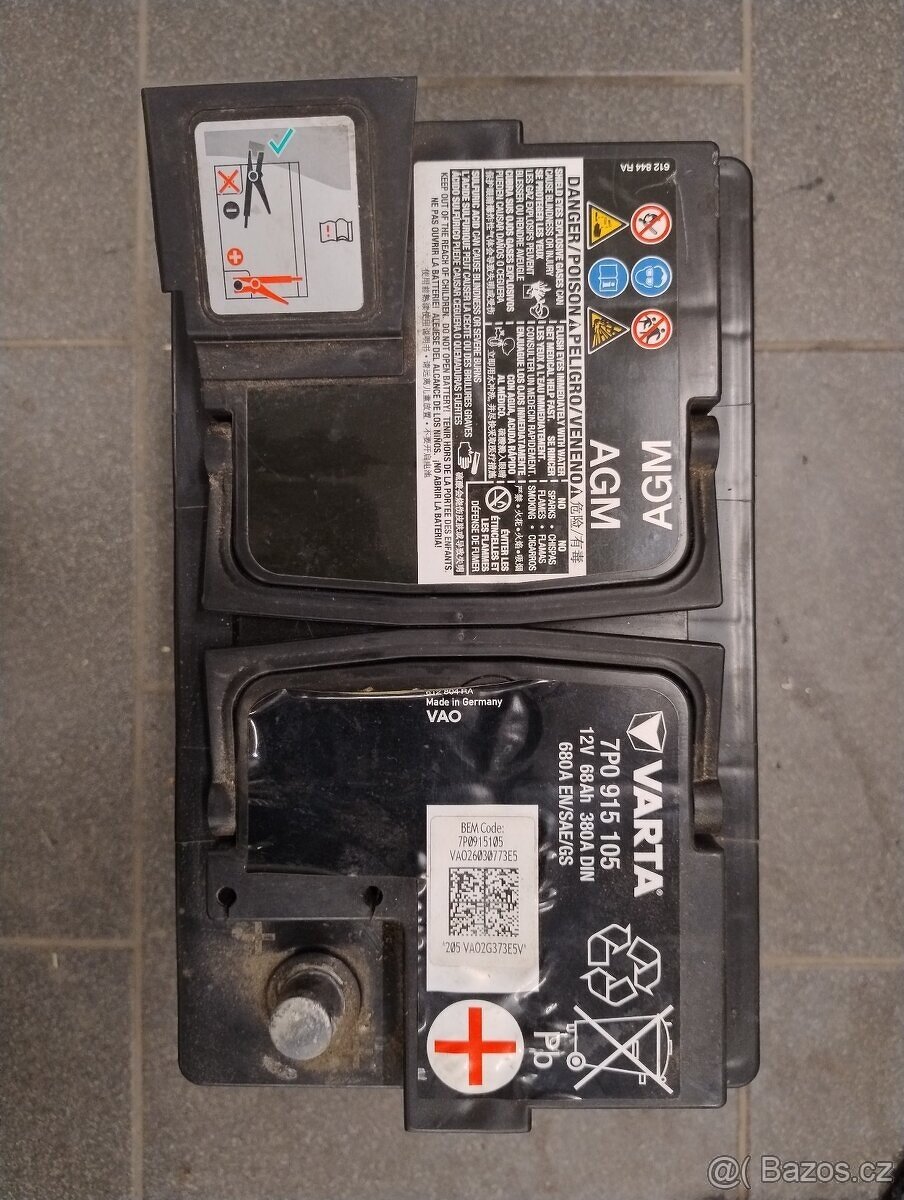 Prodám autobaterie AGM 12V 68 Ah 680 A
