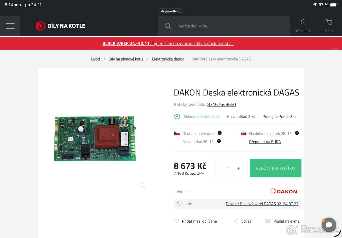 Náhradní deska kotel Dakon