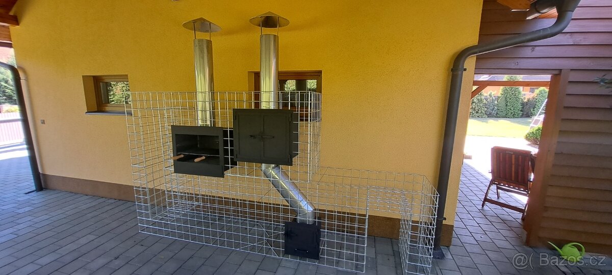 Udírna,gril pro vsazeni do gabionu.