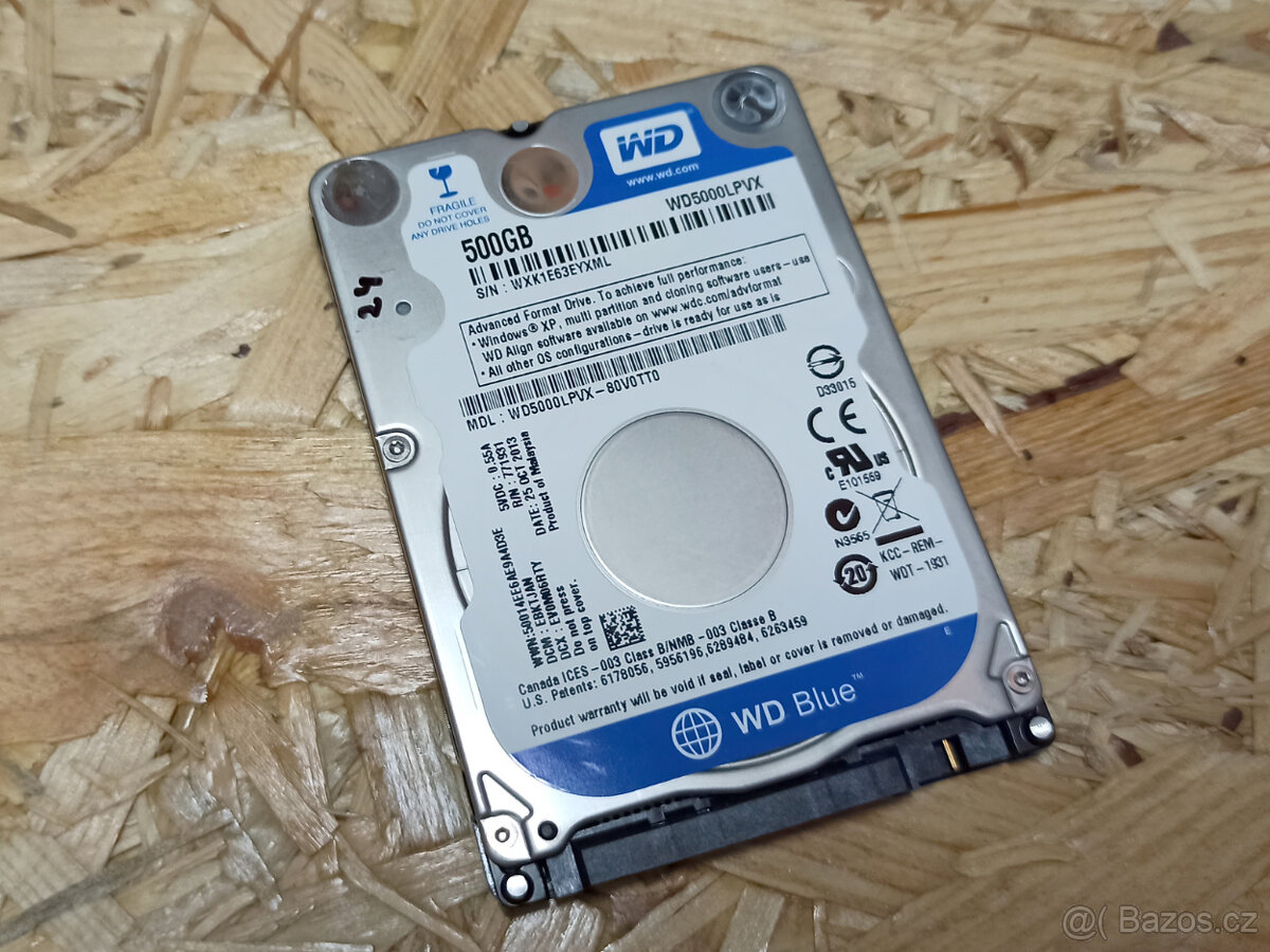 HDD WD Blue 500 GB, 2.5", SATA, 5 400 ot./min.