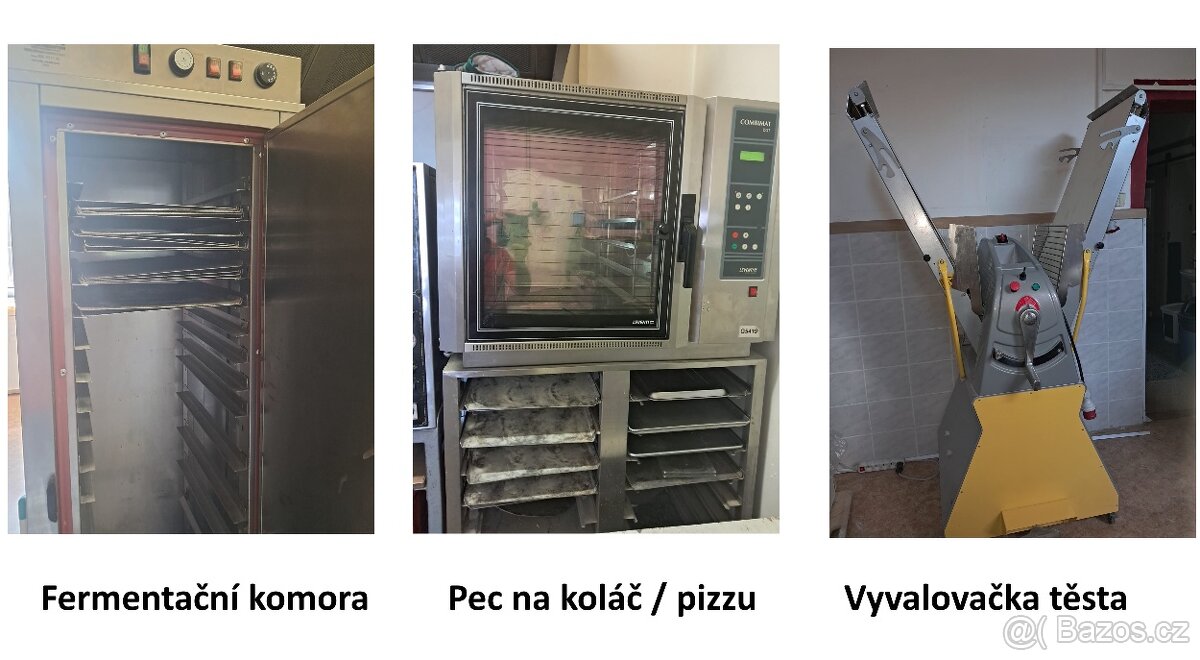 Fermentační komora, pec na koláč / pizzu a vyvalovačk těst