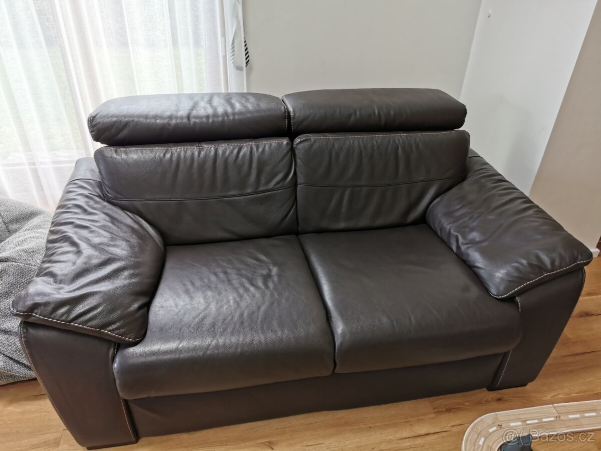 kvalitní kožená sedačka, 3 x dvojsedák (3 kusy)