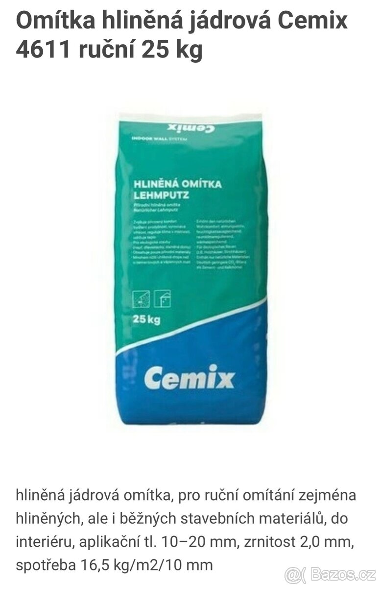 Hliněná omítka Cemix