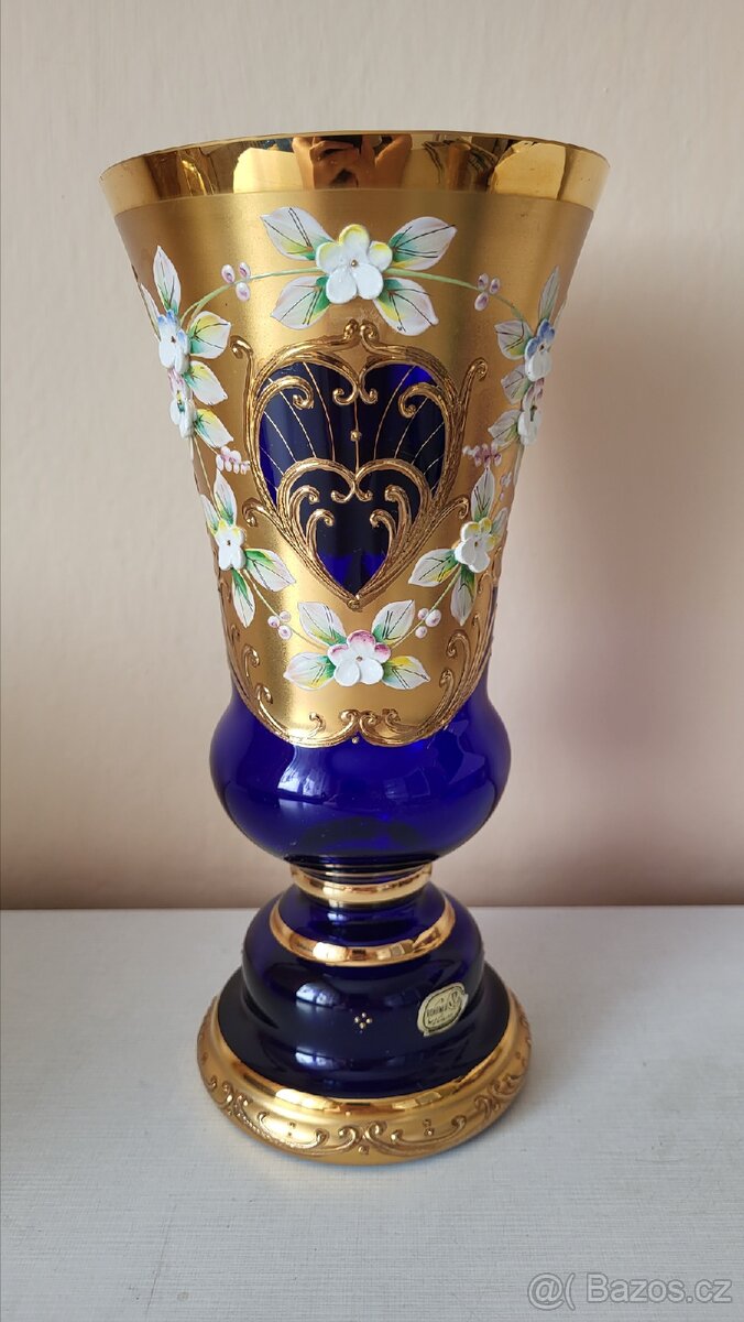 VÁZA NOVOBORSKÉ SKLO, PERFEKTNÍ STAV