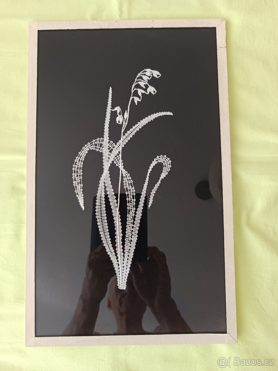 Paličkovaná krajka zasklená