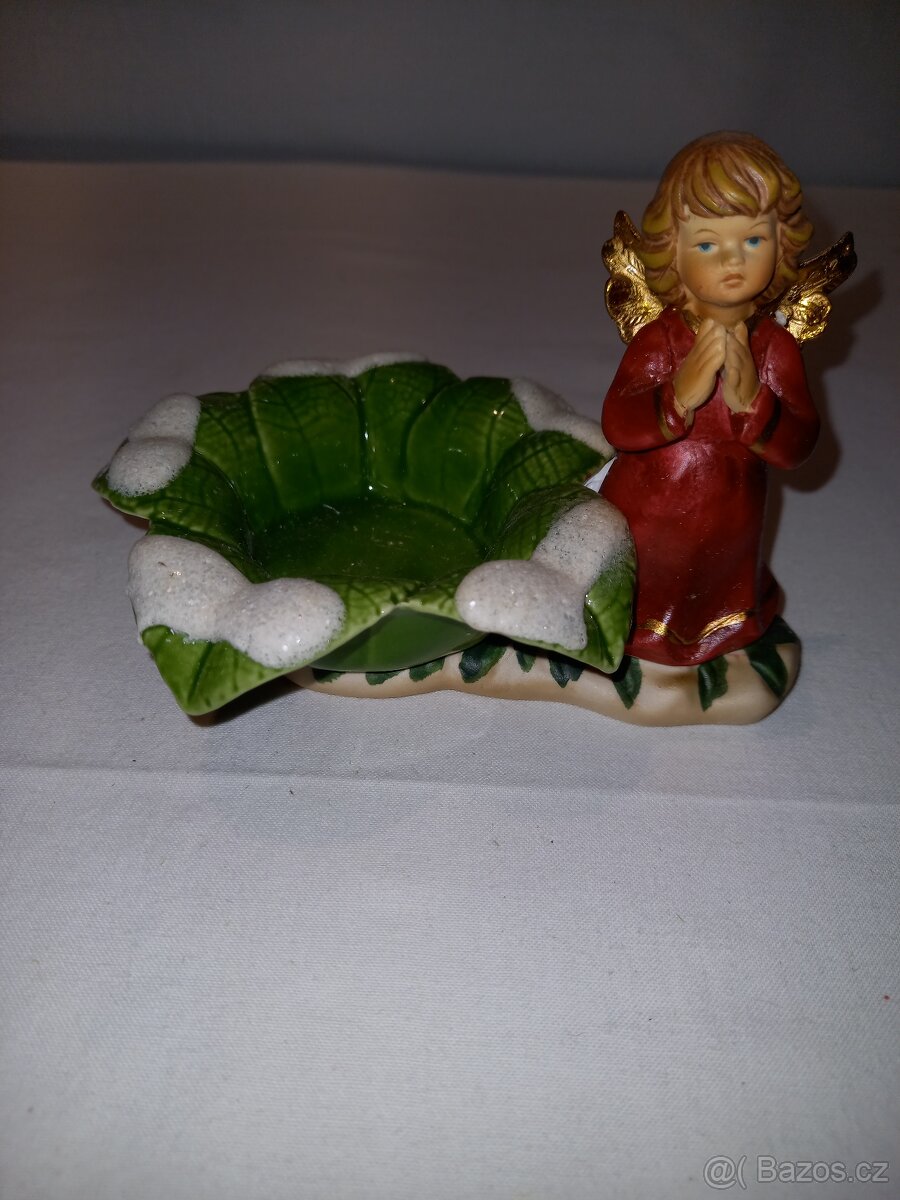 Vánoční keramický svícen - NEPOUŽITÝ.