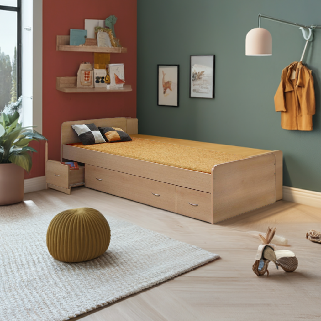 Komplet postel Komplet postel90x200 s úložným prostorem. Buk