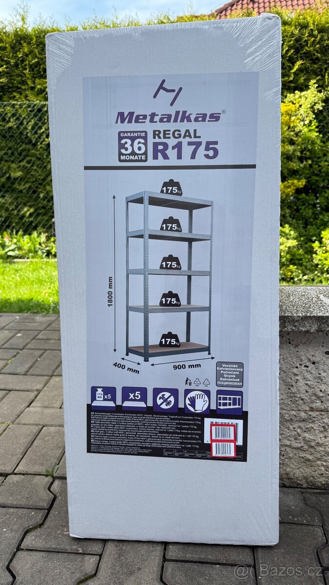 Kovový regál 180x90x40 nový