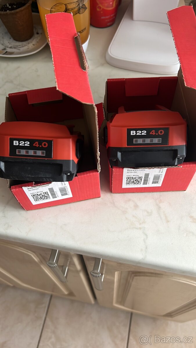 2x Hilti baterie 22V 4.0Ah úplně nové