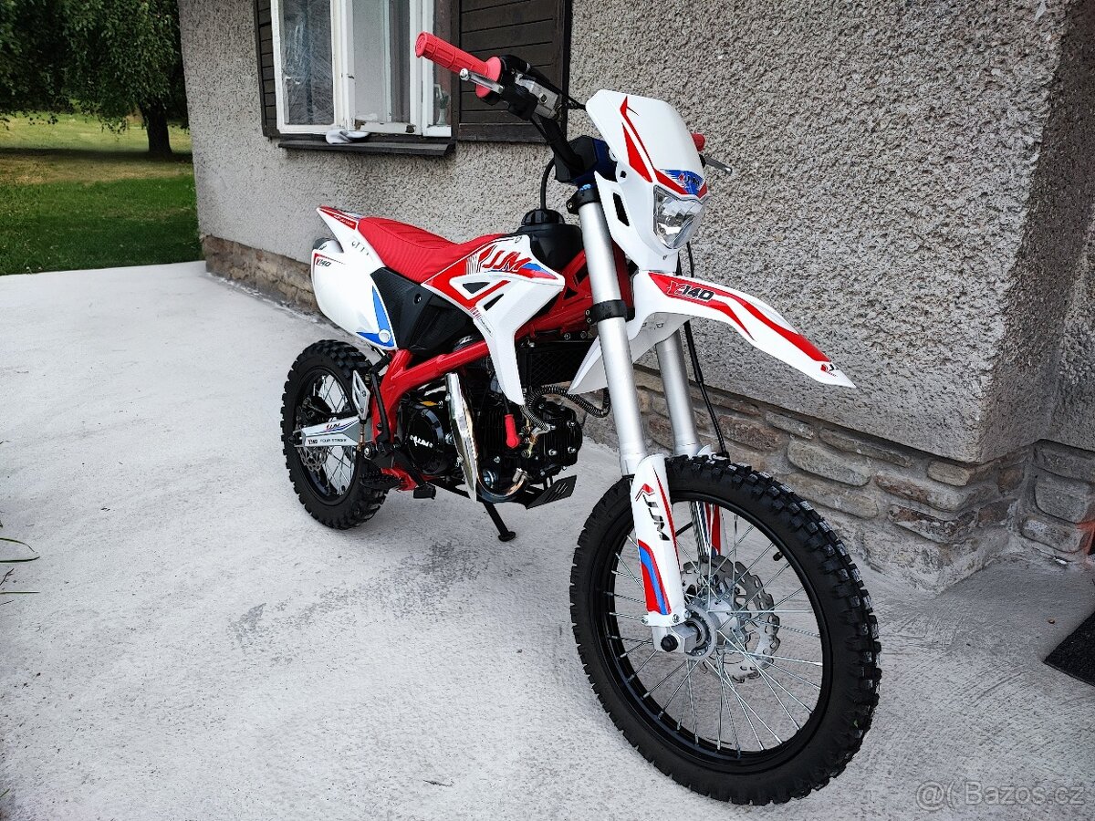 JJM PITBIKE Y140 DUAL PURPOSE 17/14 červená - zánovní moto