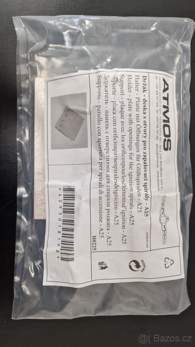 ATMOS - Držák - deska s otvory pro zapalovácí - A25 - H0225