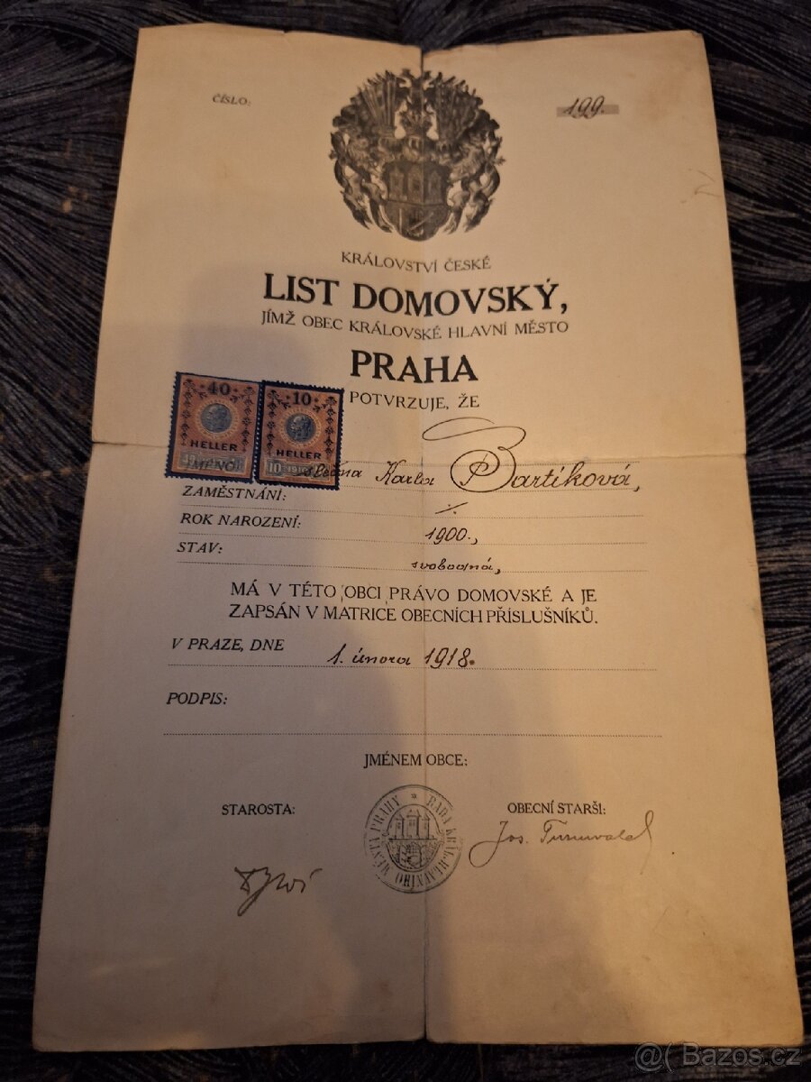 Staré dokumenty--cenu nabídněte