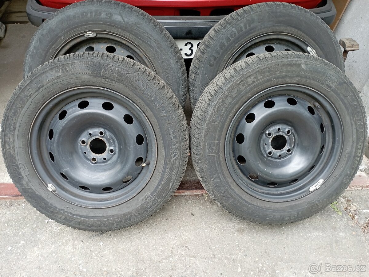 Prodám plechové disky 4x98 r15 zimní 195/65
