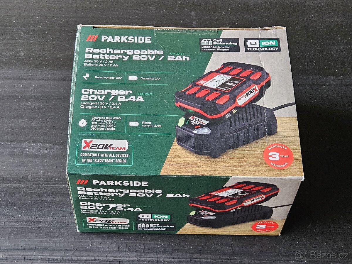 Akumulátor Parkside 2 Ah PAP 20 B1 a nabíječka PLG 20 C1