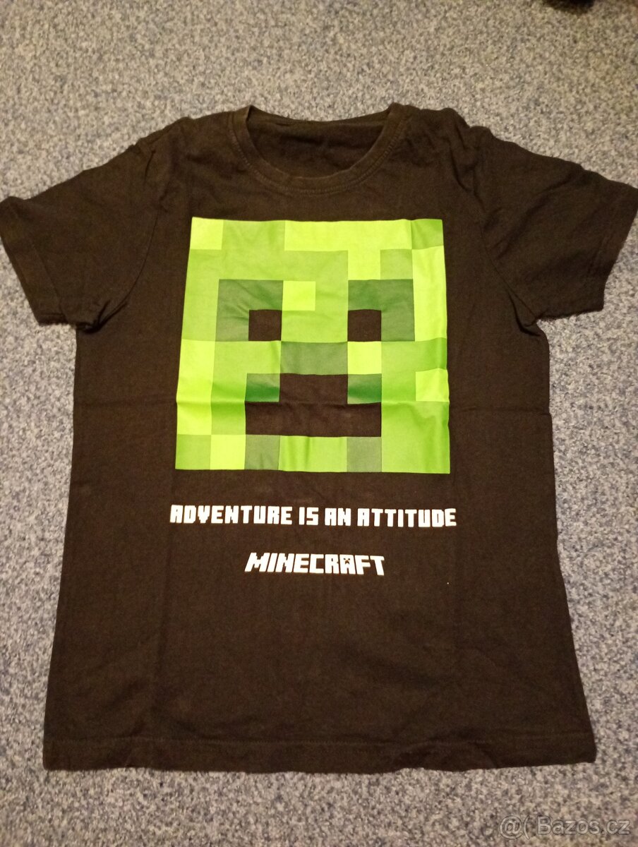 Minecraft bavlněné černé triko vel.140