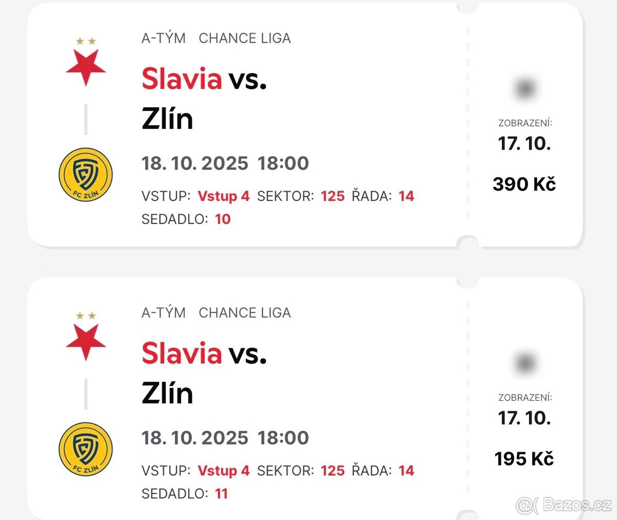 Slavia vs Zlín vstupenky