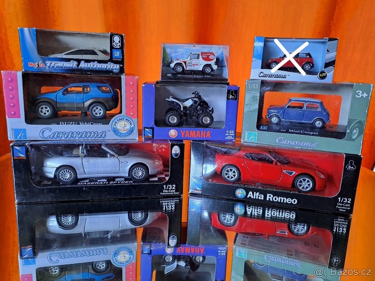 Kovové modely aut značek Maisto, NewRay, Hongwell, Cararama