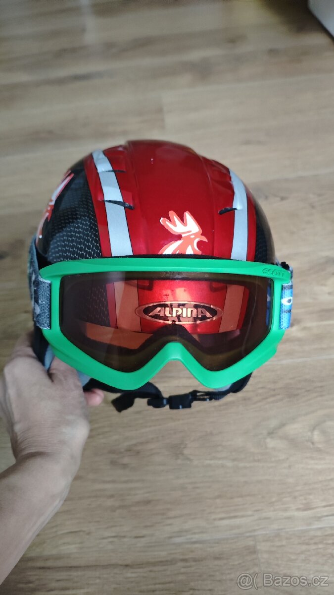 Dětská lyžařská helma vel. 48 -52 + lyžařské brýle