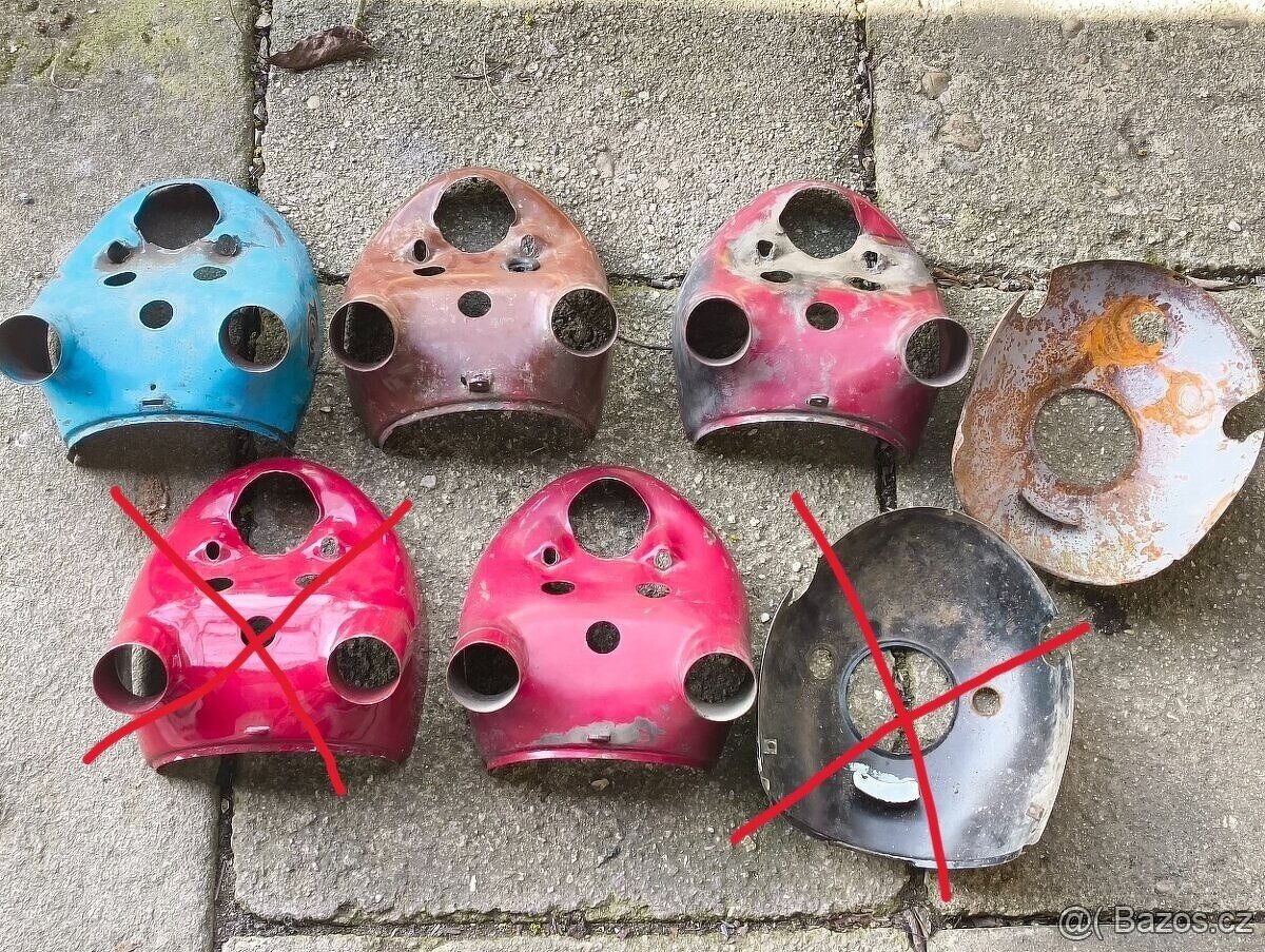 Spodní vrchní díl světla maska Jawa velká kývačka 250 350