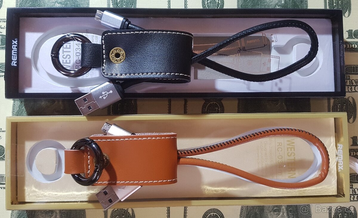 Kožený Datový Kabel Lightning, microUSB