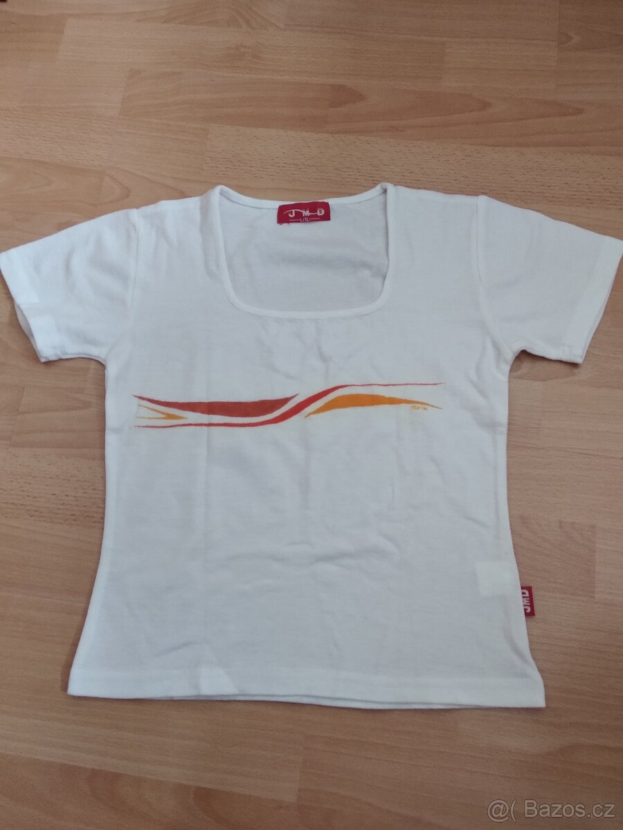 Ručně malované tričko dámské bílé L/XL