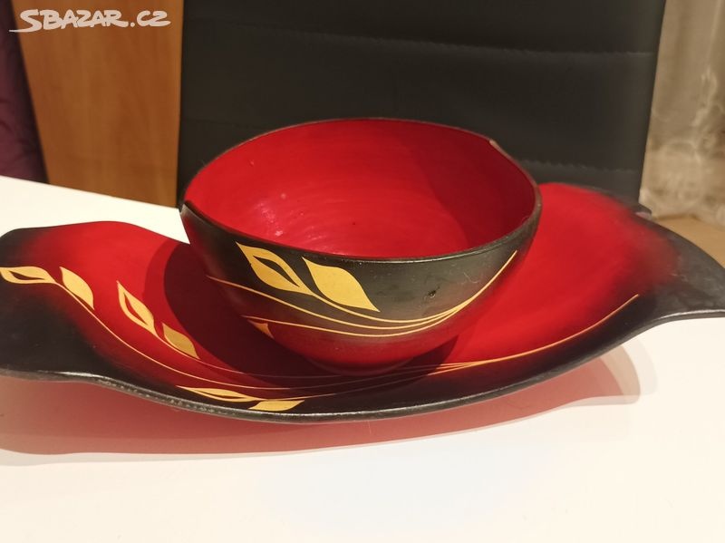 Keramika - souprava miska a tácek