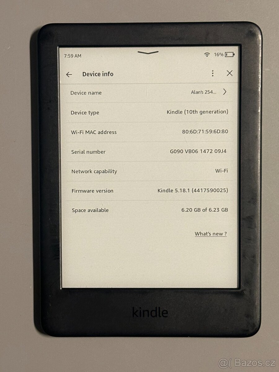 Čtečka knih Amazon Kindle 10. gen 8GB černá