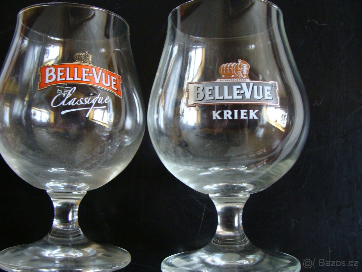 Pivní sklenice na pivní speciály Belle-vue, Hoegaarden