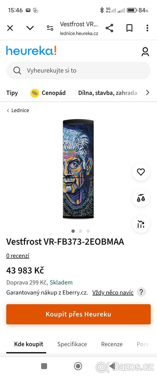 Disigenova lednice Vestfrost nova v zaruce