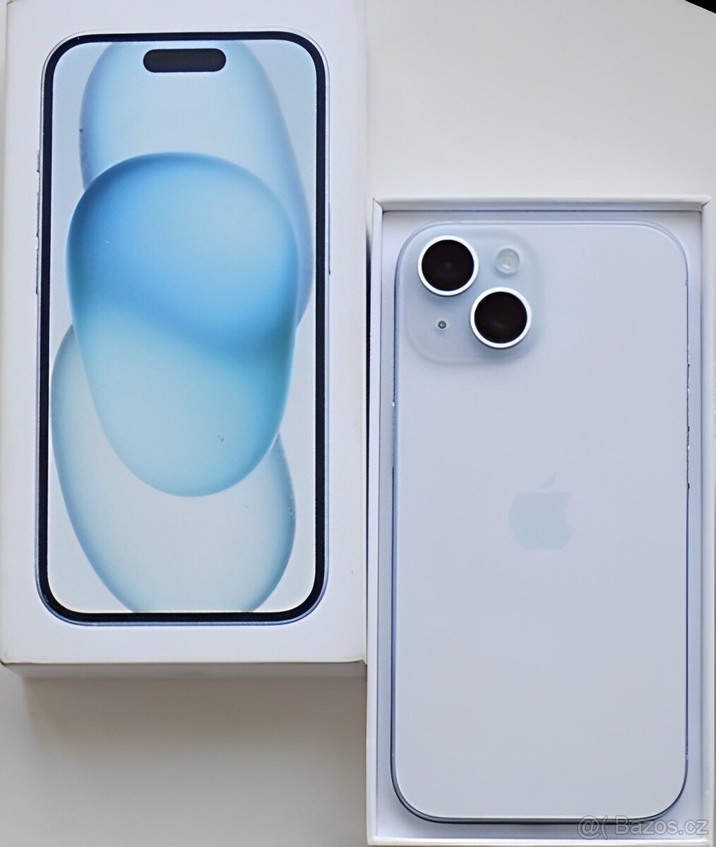 iPhone 15 Blue BATERIE 100% TOP