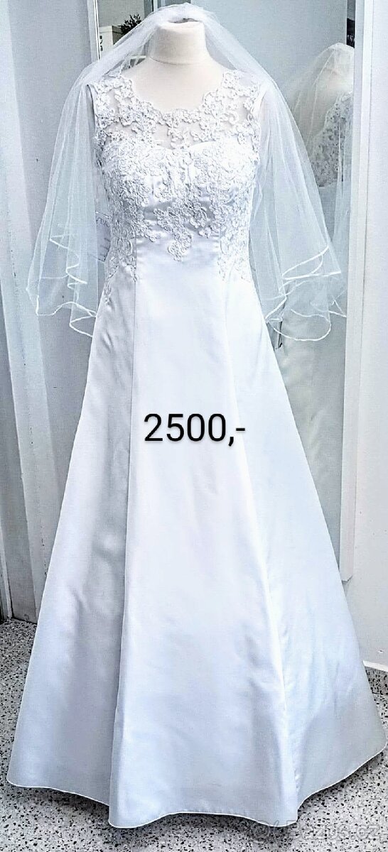 Elegantní svatební šaty SATÉNOVÉ