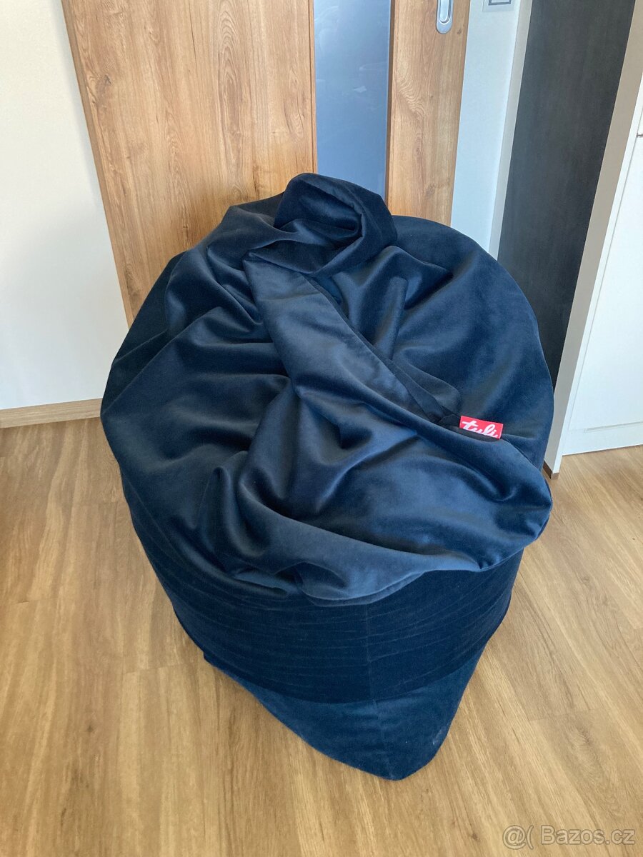 Tuli sedací vak Sofa snímatelný potah samet Královská modrá